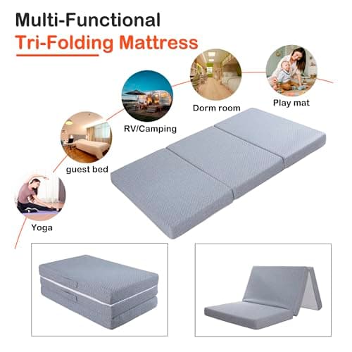 CertiPUR-US Approved 4inch Gel Memory Foam Mattress for Sleeping Indoors or Camping