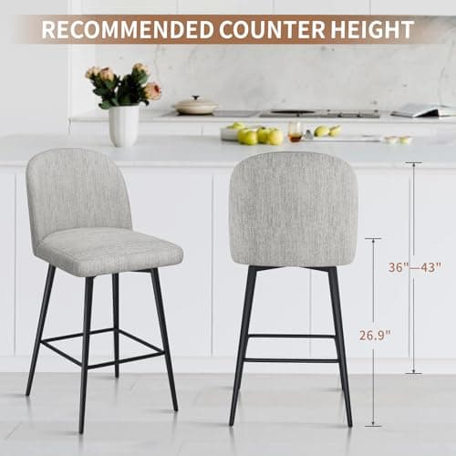 Set of 3 Swivel Modern Bar Stools for Kitchen Island