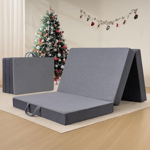 Foldable Tri-Fold Memory Foam Mattress for Travel/RV/Camping/Guest Room - Twin Size
