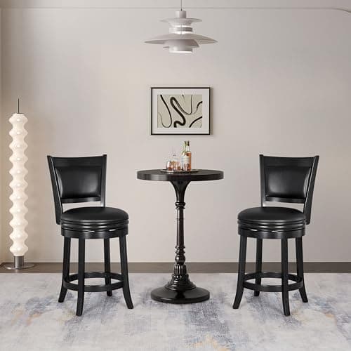 Black Ball & Cast Swivel Barstool, 24" Seat Height, Set of 1
