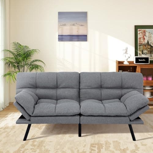 MUUEGM Memory Foam Futon Sofa Bed for Compact Spaces