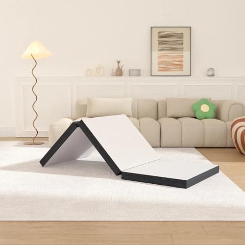 Queen Tri-Fold Memory Foam Mattress Topper - Portable, Washable, Non-Slip Bottom