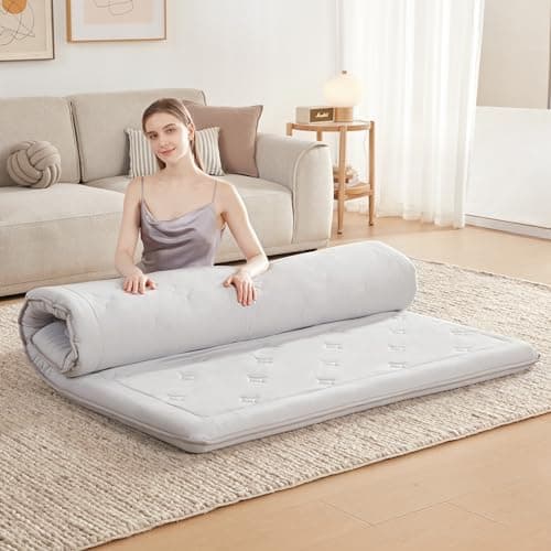 Japanese Foldable Futon Mattress, 4" Memory Foam, Twin, Portable Camp Mat