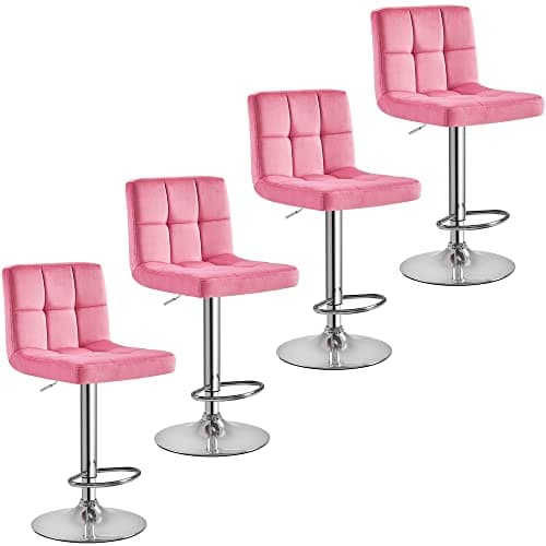Yaheetech Modern Counter Height Bar Stools Set of 2, Light Gray
