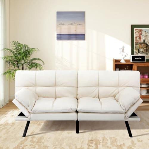 MUUEGM Memory Foam Futon Sofa Bed for Compact Spaces