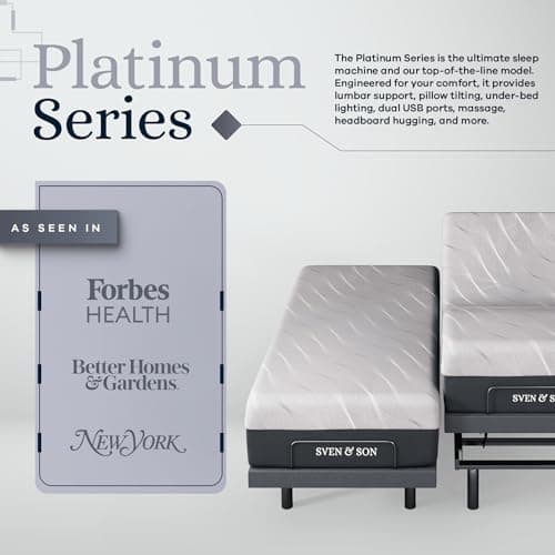 Sven & Son Split King Platinum Bed Base with Hybrid Spring Mattress, Massage & Lumbar Support