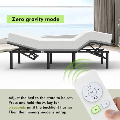 KEIKI Queen Adjustable Bed Frame with Incline and Dual USB Ports