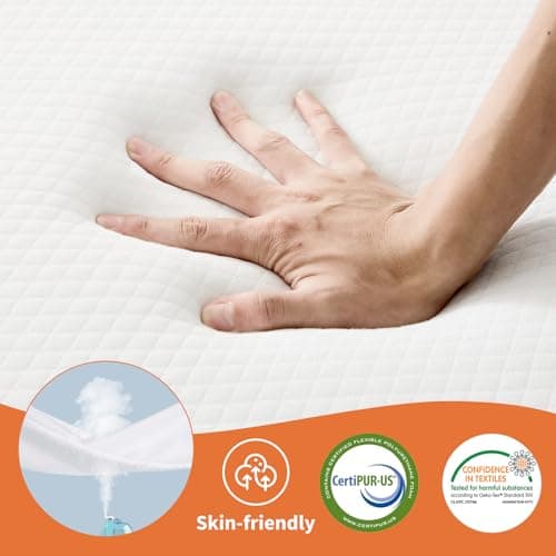 Folding Memory Foam Mattress Topper, Twin Size, 3" Trifold, Washable Cover