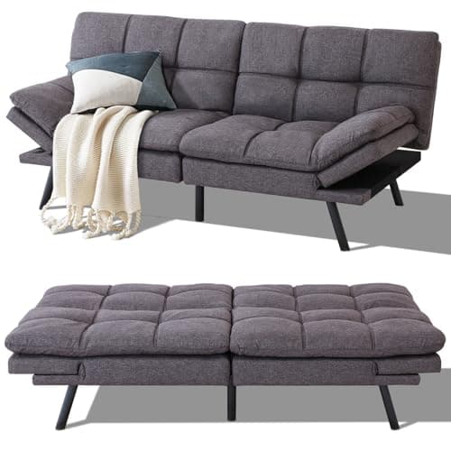 MUUEGM Grey Futon Sofa Bed Couch