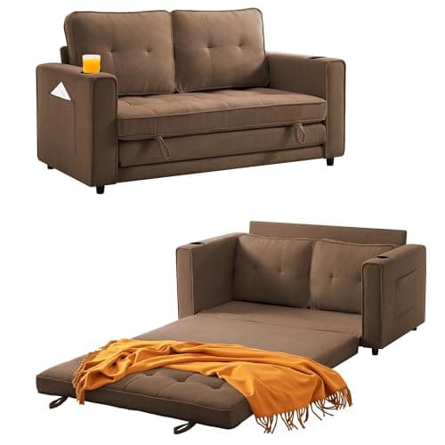 Dark Blue Folding Sleeper Sofa Bed for Small Spaces