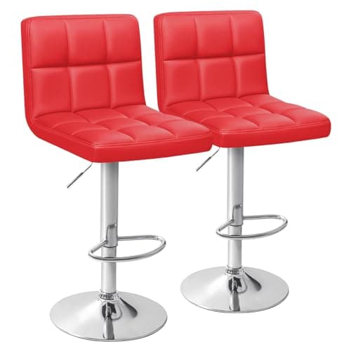 Homall Modern PU Leather Kitchen Bar Stools, Black (Set of 2)