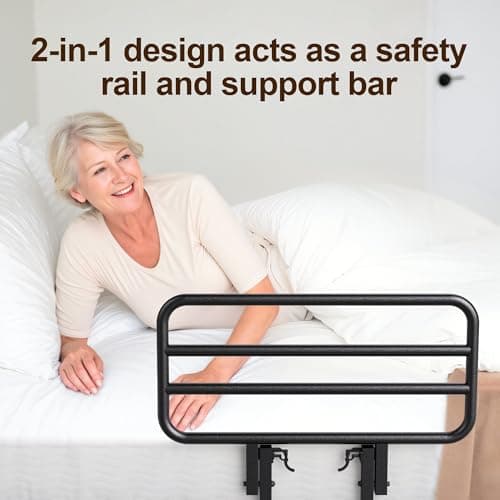 Ergonomic Electric Queen Bed Frame with Side Rails - Safe & Comfortable for Elderly Care