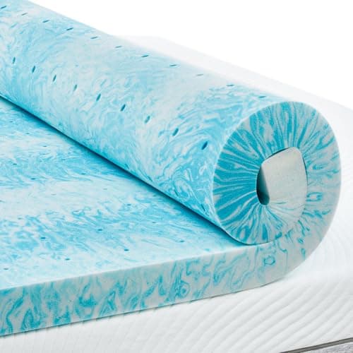 PERLECARE Cooling Gel Memory Foam Mattress Topper for Pressure Relief Back Pain
