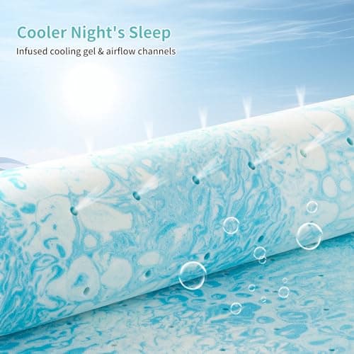 2 Inch Memory Foam Mattress Topper for Twin Size Bed, Cooling Gel Infused Pad for Back Pain Relief - CertiPUR-US Certified