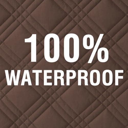 H.VERSAILTEX Waterproof Futon Slipcover Armless Black/Beige Pet Proof with Elastic Strap