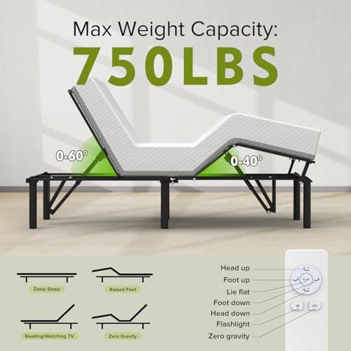 KEIKI Queen Adjustable Bed Frame with Incline and Dual USB Ports