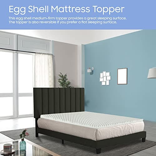 2-inch Greaton Egg Shell Foam Mattress Topper for Ultimate Comfort and Support (King, White)