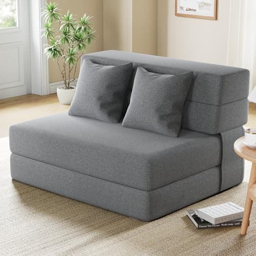 IULULU Convertible Boucle Sofa Bed, Queen, Living Room Foldable Mattress
