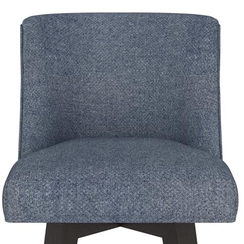 Modern 360°Swivel Bar Stools with Backs and Solid Wood Legs, 26 Inch Height, Denim Blue