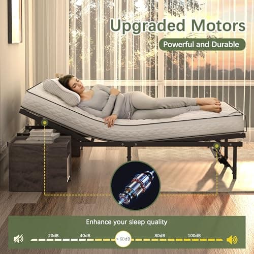 JAXPETY Adjustable Queen Electric Bed Frame with Remote Control and Quiet Motor - Fits Most Mattresses, Black