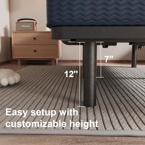 Ergonomic Electric Queen Bed Frame with Side Rails - Safe & Comfortable for Elderly Care