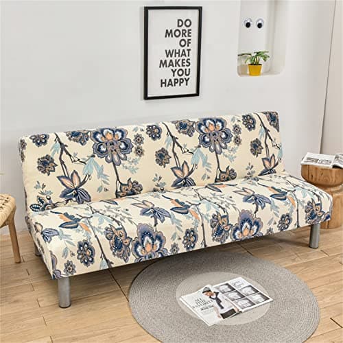Armless Futon Couch Cover with Elastic Bottom