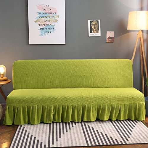 Stretch Armless Futon Sofa Bed Cover - Machine Washable - Medium (150-170cm)