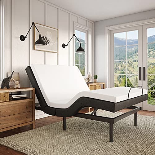 Ergonomic Adjustable bed base 2.0 with massage, wireless remote, USB port, full size