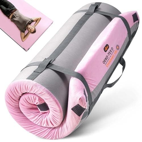 GAIALOLOP 3 Inch Thick Memory Foam Camping Mattress Pad GlampingPortable Futon Mat