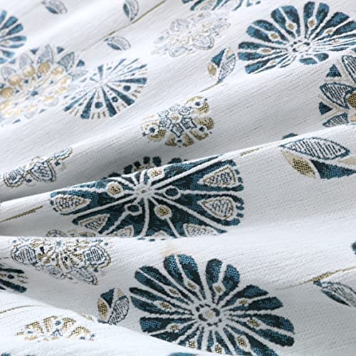 OctoRose Full Size Chenille Ivory Navy Futon Cover (Chenille-Beige-Circle)