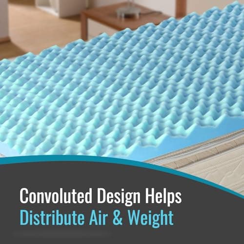 DMI Hospital Size Egg Crate Foam Mattress Topper, Blue