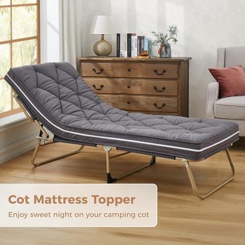 4-Inch Small Gel Memory Foam Cot Mattress Topper,Portable Roll-Up Sleep Pad