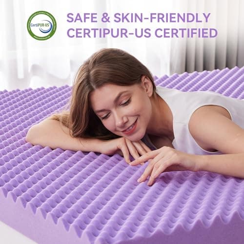 2 Inch Egg Crate Memory Foam Mattress Topper for College Dorm Twin XL Bed, CertiPUR-US Certified, 39x80 Inches
