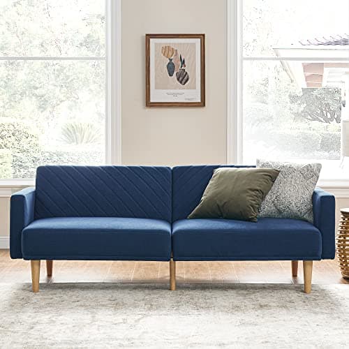Mopio Olive Green Premium Velvet Futon Sofa Bed