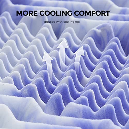 Dreamsmith Cooling Gel Memory Foam Twin Mattress Topper, 2" 7-Zone Pressure Relief