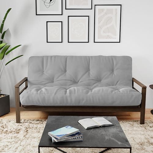 The Futon Factory 8 Inch Foam Full Size Mattress - Solid Grey - CertiPUR Certified - Made in USA