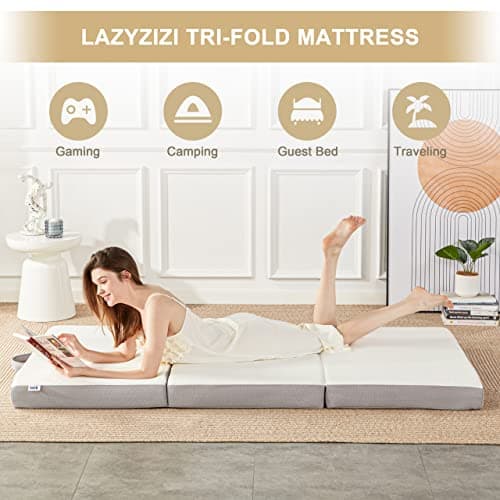 Tri-fold Memory Foam Folding Mattress for Camping and Road Trips