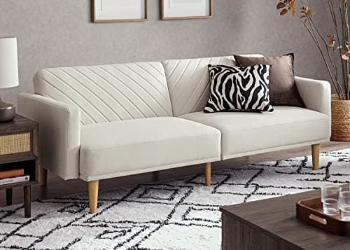 Mopio Olive Green Premium Velvet Futon Sofa Bed