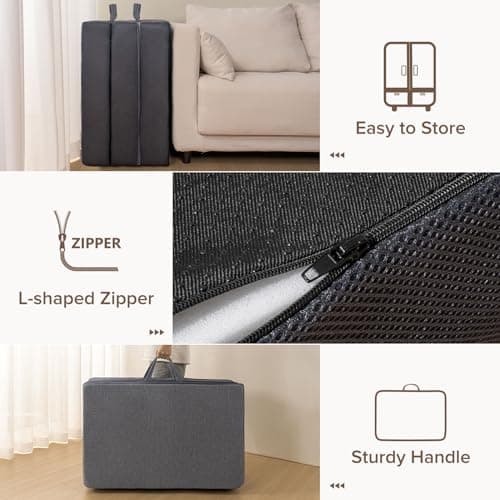 Foldable Tri-Fold Memory Foam Mattress for Travel/RV/Camping/Guest Room - Twin Size