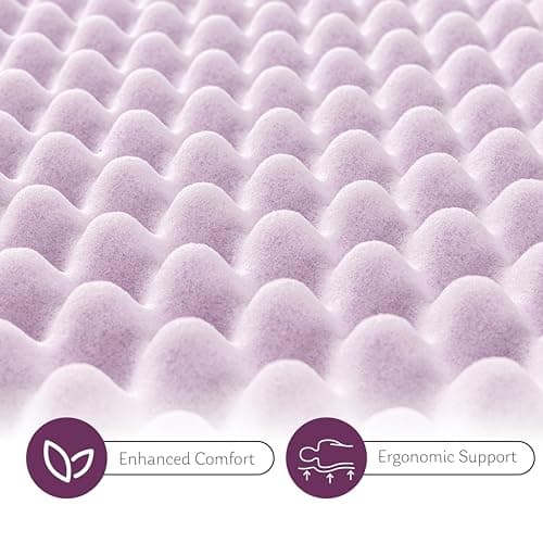 2 Lavender Scented Gel Memory Foam Mattress Topper for Pressure Relief - Full Size