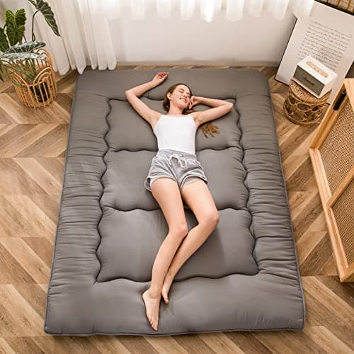 MAXYOYO Japanese Thicken Tatami Mattress, Charcoal Grey, Queen Size