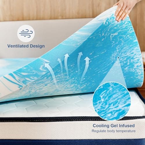 Queen Size Gel Memory Foam Mattress Topper for Back Pain Relief