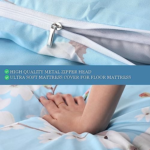Japanese Washable Preboun Futon Mattress Cover with Zipper (Twin Size)