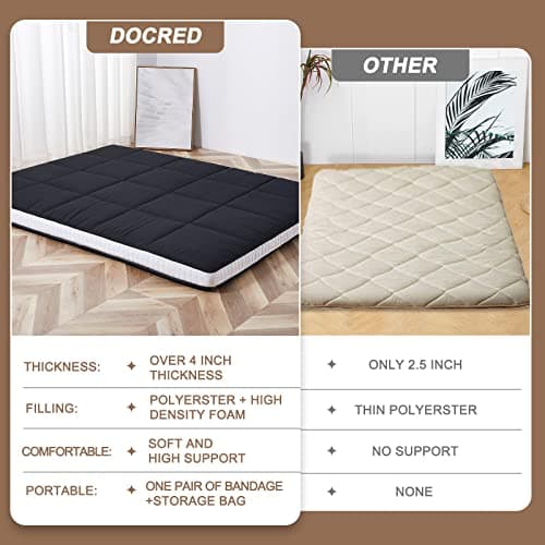 DoCred Twin Size Extra Thick Foldable Memory Foam Tatami Mattress