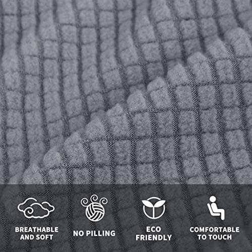 JIVINER Super Stretch Futon Cover, Dark Grey, Full Size, Washable Sofa Bed Protector