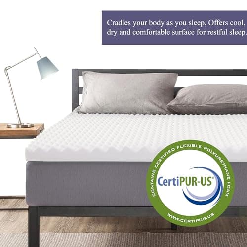3-Inch Convoluted Breathable Foam Topper Adds Comfort to Your Full Mattress