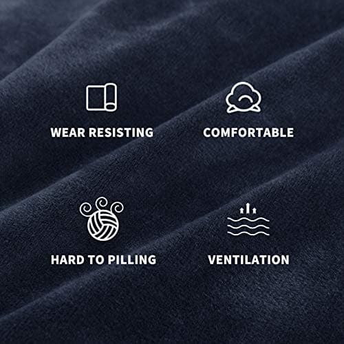 MAXIJIN Velvet Stretch Futon Mattress Cover, Full Size, Thick Soft Slipcover with Elastic Bottom (Navy Blue)