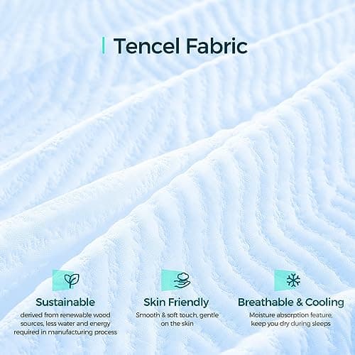 LINSY LIVING 4 Inch Tencel Trifold Memory Foam Mattress, Foldable Sofa Bed, Single Size