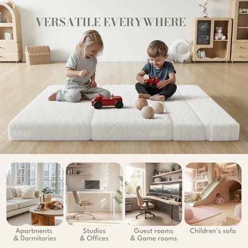 IULULU Convertible Boucle Sofa Bed, Queen, Living Room Foldable Mattress