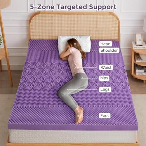 Mattress Topper for Twin Size Bed - 2 Inch Gel Memory Foam - Lavender